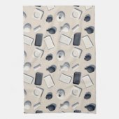 patroon van zwarte en witte cera theedoek (Verticaal)