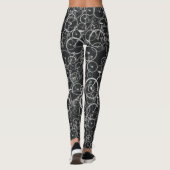 patroon van zwarte en witte fietsen leggings (Achterkant)