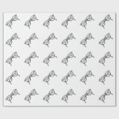 PATROON VAN ZWARTE EN WITTE NERD GLAS CADEAUPAPIER (Vlak)