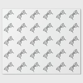 PATROON VAN ZWARTE EN WITTE NERD GLAS CADEAUPAPIER