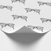 PATROON VAN ZWARTE EN WITTE NERD GLAS CADEAUPAPIER (Hoek)