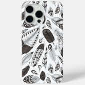 patroon van zwarte en witte veren Case-Mate iPhone case (Achterkant)