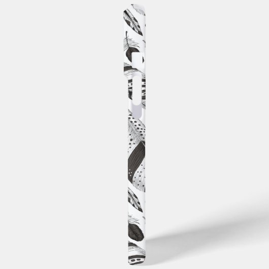 patroon van zwarte en witte veren Case-Mate iPhone case (Achterkant / Links)