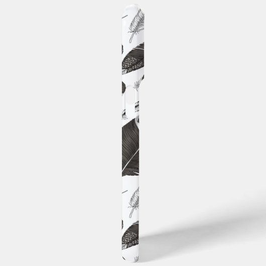 patroon van zwarte en witte veren Case-Mate iPhone case (Achterkant / Rechts)