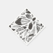 patroon van zwarte en witte veren servet (Hoek)