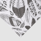 patroon van zwarte en witte veren tissuepapier (Detail)
