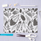 patroon van zwarte en witte veren tissuepapier (Craft)