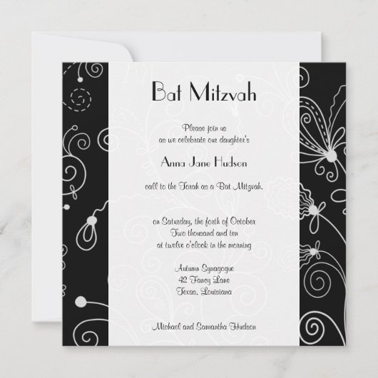 patroon van zwendel, wervelpatroon, BBT Mitzvah Kaart (Voorkant)