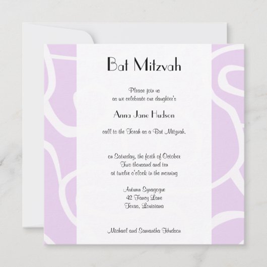 patroon van zwendel, wervelpatroon, BBT Mitzvah Kaart (Voorkant)