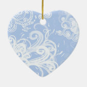 patroon van zwenkbrauwen, zwemblak, blauw, zoet 16 keramisch ornament (Achterkant)