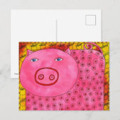 Patroon Varken Aquarel Illustratie Briefkaart (Voorkant / Achterkant)