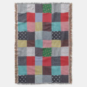patroon vierkanten  stijl kleurrijke lappendeken deken (Voorkant Verticaal)