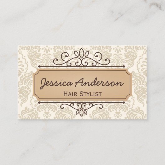 Patroon Visitekaartje Retro Hair Stylist (Voorkant)