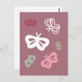 Patroon vliegende vlinders briefkaart (Voorkant / Achterkant)