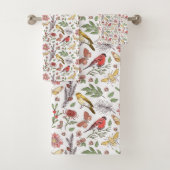 Patroon vogels en bloemen bad handdoek (Insitu)