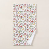Patroon vogels en bloemen bad handdoek (Handdoek)