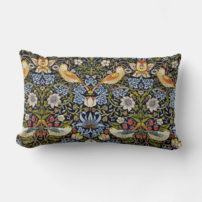  Patroon Vogels Fruit Blauw Groen Rood Kussen (Voorkant)