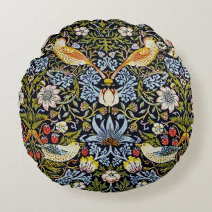  Patroon Vogels Fruit Blauw Groen Rood Rond Kussen