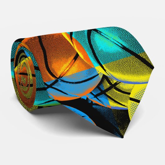 Patroon voor abstracte Basketballen Stropdas (Opgerold)