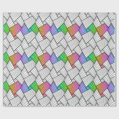 Patroon voor Abstracte lijnen met zwarte & witte t Cadeaupapier (Vlak)