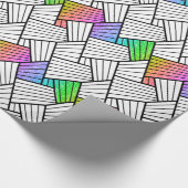 Patroon voor Abstracte lijnen met zwarte & witte t Cadeaupapier (Hoek)