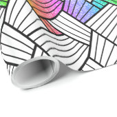 Patroon voor Abstracte lijnen met zwarte & witte t Cadeaupapier (Rol Hoek)