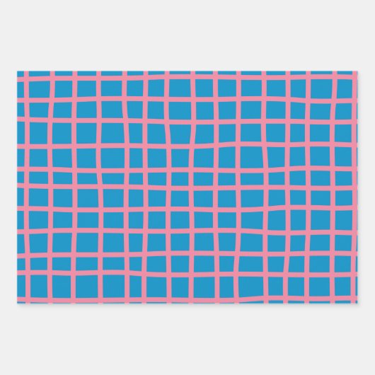 Patroon voor Abstracte rasterlijnen voor helder bl Inpakpapier Vel (Voorkant 3)