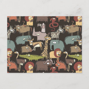Patroon voor Afrikaanse dieren Briefkaart