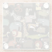 Patroon voor Afrikaanse dieren Glazen Onderzetter (Achterkant)