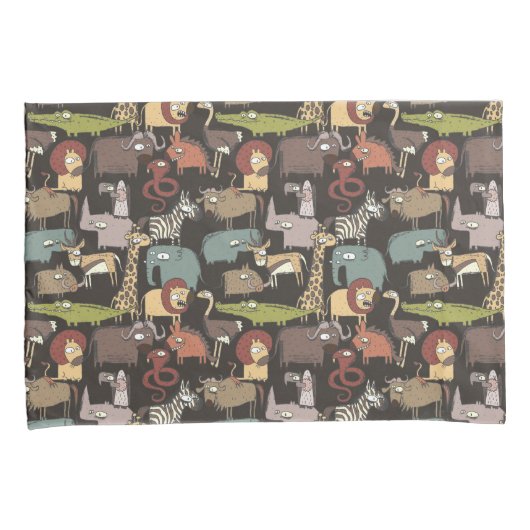 Patroon voor Afrikaanse dieren Kussensloop (Voorkant-Rechts)