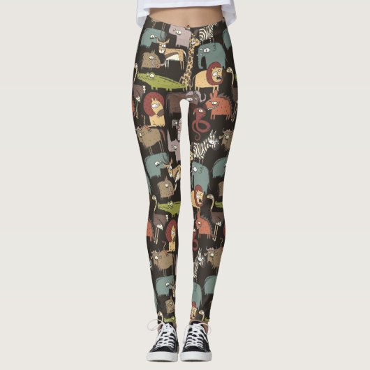 Patroon voor Afrikaanse dieren Leggings (Voorkant)