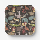 Patroon voor Afrikaanse dieren Papieren Bordje (Voorkant)