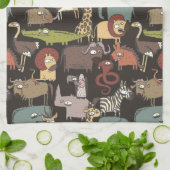 Patroon voor Afrikaanse dieren Theedoek (Gevouwen)