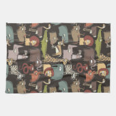 Patroon voor Afrikaanse dieren Theedoek (Horizontaal)