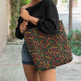 Patroon voor Afrikaanse Wavy Lines Tote Bag