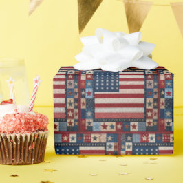 Patroon voor Amerikaanse Vlagdeken Cadeaupapier