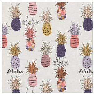 Patroon voor anananassen in Hawaiian Aloha Stof