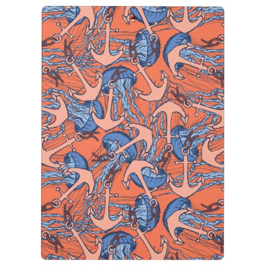 Patroon voor anker en kwal klembord (Achterkant)