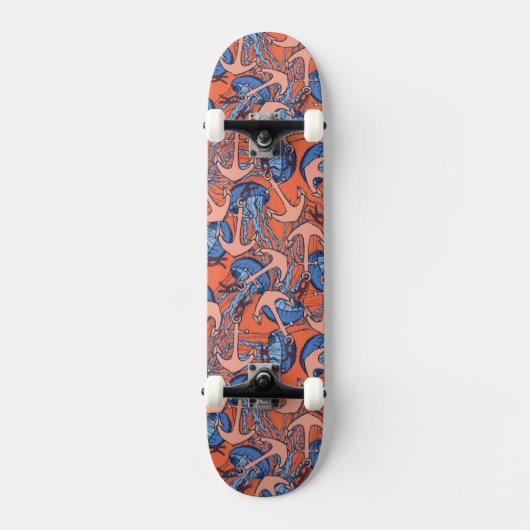 Patroon voor anker en kwal persoonlijk skateboard (Voorkant)