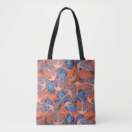 Patroon voor anker en kwal tote bag (Voorkant)