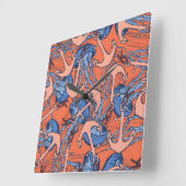 Patroon voor anker en kwal vierkante klok (Hoek)