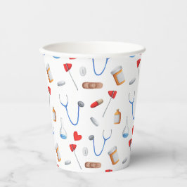 Patroon voor arts of verpleegkundige medische appa papieren bekers