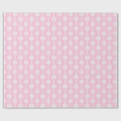 Patroon voor baby roze en witte kerstsnowflakes cadeaupapier (Vlak)