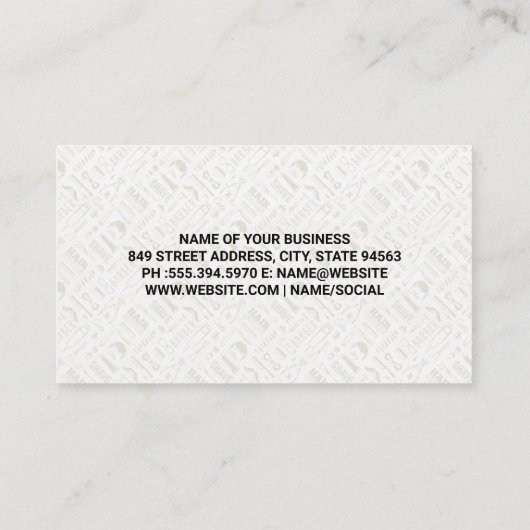 Patroon voor Barber Shop Tools Visitekaartje (Achterkant)