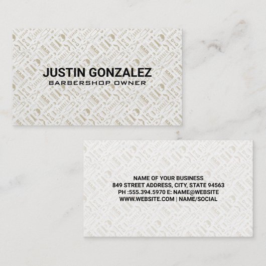 Patroon voor Barber Shop Tools Visitekaartje (Voorkant / Achterkant)