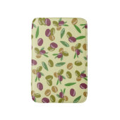 Patroon voor bijtende olijven en olijfbladeren badmat (Voorkant Verticaal)