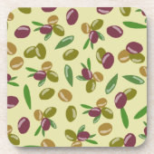 Patroon voor bijtende olijven en olijfbladeren bier onderzetter (Voorkant)