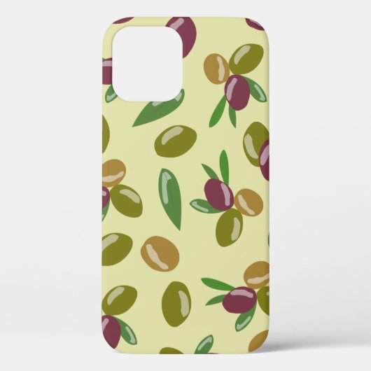 Patroon voor bijtende olijven en olijfbladeren Case-Mate iPhone case (Achterkant)