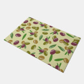 Patroon voor bijtende olijven en olijfbladeren deurmat (Schuin)