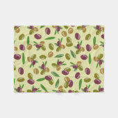 Patroon voor bijtende olijven en olijfbladeren fleece deken (Voorkant (Horizontaal))